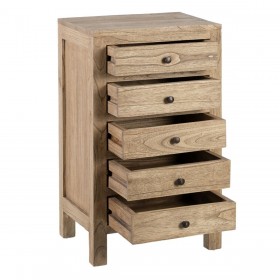 Comodino MIRÓ Naturale legno di mindi 44 x 34 x 77 cm