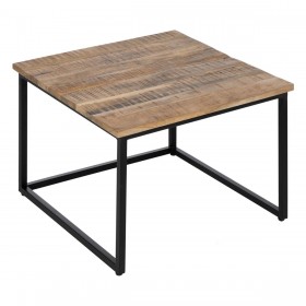 Set di 2 tavoli Nero Naturale 60 x 60 x 42 cm (2 Unità)