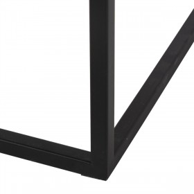 Set di 3 tavoli Nero Naturale Ferro Legno MDF 57,5 x 37,5 x 67,5 cm (3 Unità)