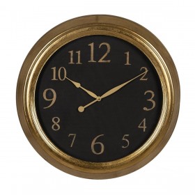 Orologio da Parete Nero Dorato PVC Cristallo Ferro Legno MDF 47 x 5,5 x 47 cm