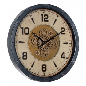 Orologio da Parete Nero Dorato Cristallo Ferro 72 x 9 x 72 cm (3 Unità)