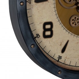 Orologio da Parete Nero Dorato Cristallo Ferro 72 x 9 x 72 cm (3 Unità)