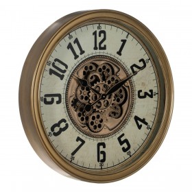 Orologio da Parete Crema Dorato Cristallo Ferro 66 x 9,5 x 66 cm (3 Unità)