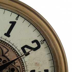 Orologio da Parete Crema Dorato Cristallo Ferro 66 x 9,5 x 66 cm (3 Unità)