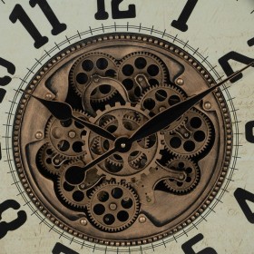 Orologio da Parete Crema Dorato Cristallo Ferro 66 x 9,5 x 66 cm (3 Unità)