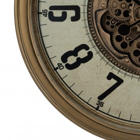 Orologio da Parete Crema Dorato Cristallo Ferro 66 x 9,5 x 66 cm (3 Unità)