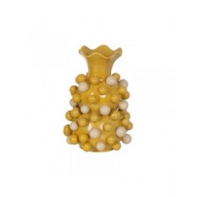 Vaso Giallo Bianco Ceramica 28,3 x 28,3 x 39,7 cm