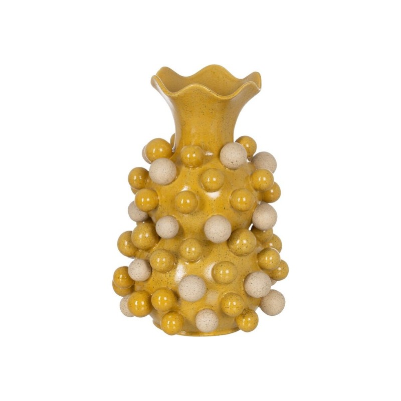 Vaso Giallo Bianco Ceramica 28,3 x 28,3 x 39,7 cm
