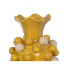 Vaso Giallo Bianco Ceramica 28,3 x 28,3 x 39,7 cm
