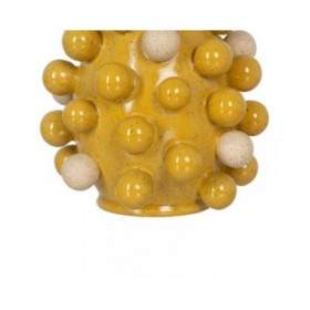 Vaso Giallo Bianco Ceramica 21 x 21 x 26 cm