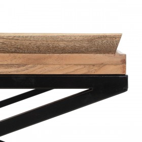 Tavolino da Caffè Naturale Ferro Legno di mango 85 x 85 x 39 cm