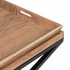 Tavolino da Caffè Naturale Ferro Legno di mango 85 x 85 x 39 cm