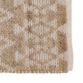 Tappeto Bianco Naturale 60 % Cotone Juta 170 x 70 cm