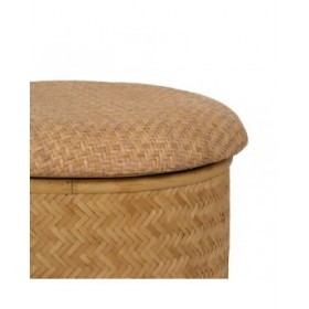 Puff RATÁN Naturale Rattan 40 x 40 x 46 cm (2 Unità)