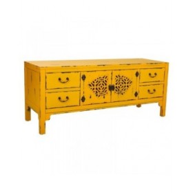 Cassettiera multiuso Alexandra House Living Giallo Legno di abete Legno MDF 40 x 50 x 120 cm