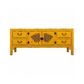Cassettiera multiuso Alexandra House Living Giallo Legno di abete Legno MDF 40 x 50 x 120 cm