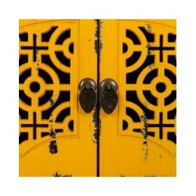 Cassettiera multiuso Alexandra House Living Giallo Legno di abete Legno MDF 40 x 50 x 120 cm