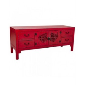 Cassettiera multiuso Alexandra House Living Rosso Legno di abete Legno MDF 40 x 50 x 120 cm