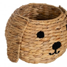 Cesto Cane Nero Beige Fibra naturale 27 x 27 x 19 cm