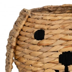Cesto Cane Nero Beige Fibra naturale 27 x 27 x 19 cm