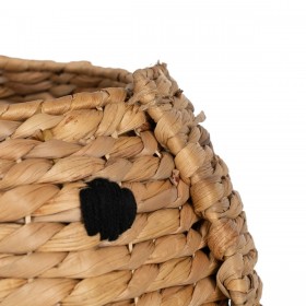 Cesto Cane Nero Beige Fibra naturale 27 x 27 x 19 cm