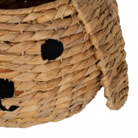 Cesto Cane Nero Beige Fibra naturale 27 x 27 x 19 cm