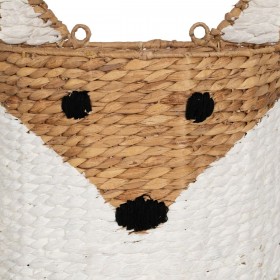 Cesto Volpe Bianco Nero Beige Fibra naturale 30 x 11 x 33 cm