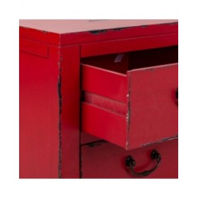Cassettiera multiuso Alexandra House Living Rosso Legno di abete Legno MDF 40 x 50 x 120 cm