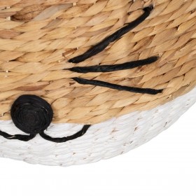 Cesto Gatto Bianco Nero Beige Fibra naturale 41 x 41 x 38 cm