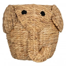 Cesto Elefante Nero Beige Fibra naturale 38 x 38 x 42 cm
