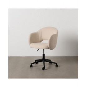 Sedia da Ufficio Nero Crema 56 x 56 x 85 cm