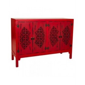 Credenza Alexandra House Living Rosso Legno di abete Legno MDF 40 x 86 x 120 cm