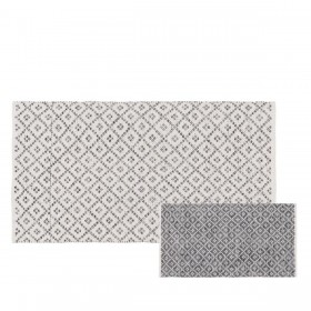 Tappeto Bianco Grigio 70 % cotone 30 % Poliestere 80 x 150 cm