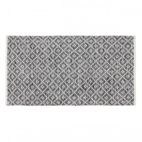 Tappeto Bianco Grigio 70 % cotone 30 % Poliestere 80 x 150 cm