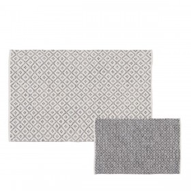 Tappeto Bianco Grigio 70 % cotone 30 % Poliestere 120 x 180 cm