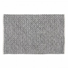 Tappeto Bianco Grigio 70 % cotone 30 % Poliestere 120 x 180 cm