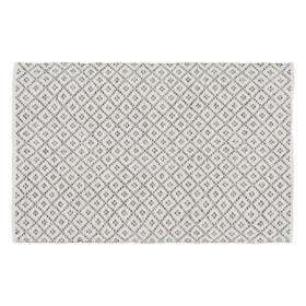 Tappeto Bianco Grigio 70 % cotone 30 % Poliestere 120 x 180 cm