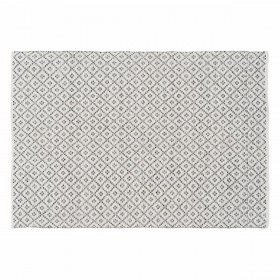 Tappeto Bianco Grigio 70 % cotone 30 % Poliestere 160 x 230 cm