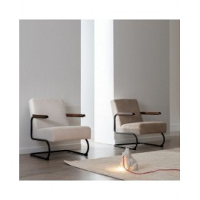 Poltrona Nero Beige 61 x 70 x 85 cm