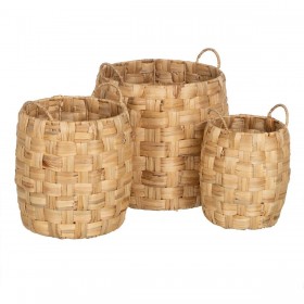 Set di Cesti Beige Fibra naturale 37 x 37 x 40 cm (3 Unità)