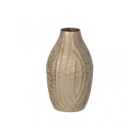 Vaso Beige Dorato Ferro 16 x 16 x 30 cm