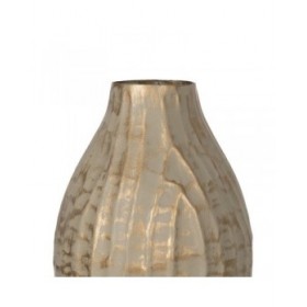 Vaso Beige Dorato Ferro 16 x 16 x 30 cm