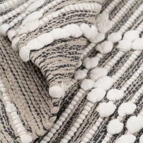 Tappeto Bianco Grigio 60 % Cotone 40 % Poliestere 120 x 180 cm