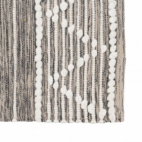 Tappeto Bianco Grigio 60 % Cotone 40 % Poliestere 120 x 180 cm