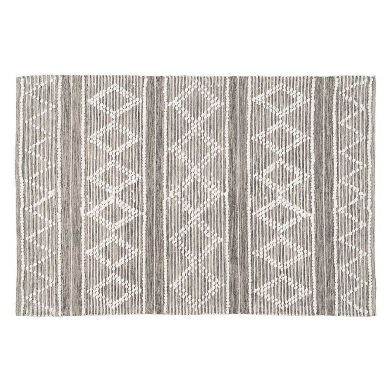 Tappeto Bianco Grigio 60 % Cotone 40 % Poliestere 160 x 230 cm