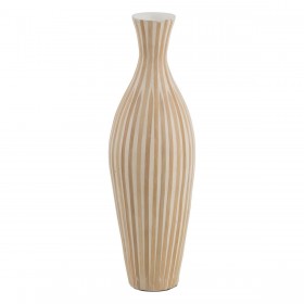 Vaso Bianco Beige Bambù 20 x 20 x 64 cm