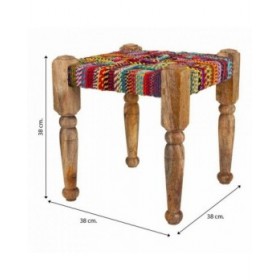 Sgabello Alexandra House Living Rosso Legno Filo 38 x 38 x 38 cm