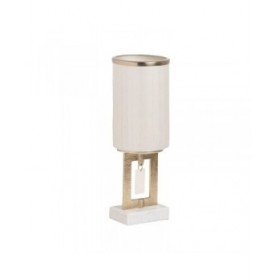 Vaso Bianco Dorato Alluminio Cristallo Marmo 12,5 x 12,5 x 37 cm