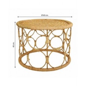 Tavolino da Caffè Alexandra House Living Marrone Corda Ferro 60 x 40 x 60 cm