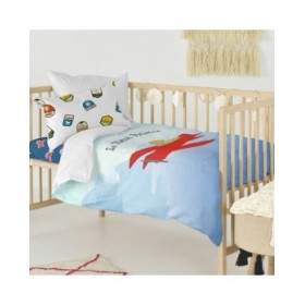 Set di copripiumino HappyFriday Le Petit Prince Son Avion Multicolore Culla Neonato 2 Pezzi